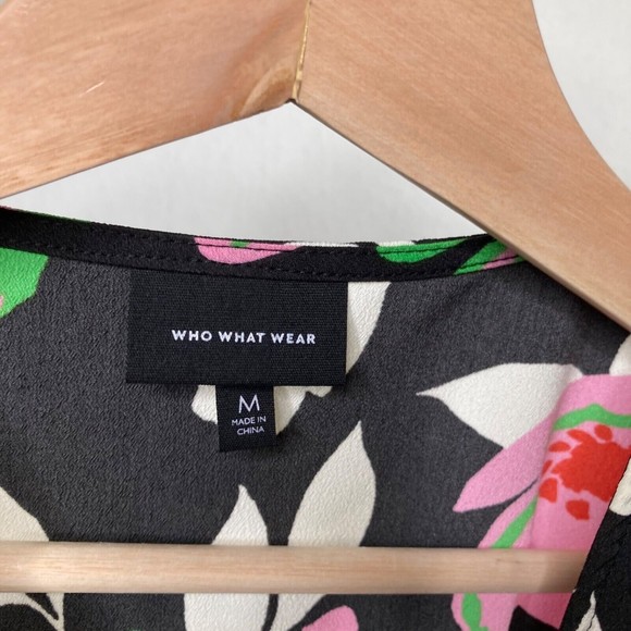 Who What Wear Women’s Floral Wrap Midi Dress Sleeveless V-Neck Ruffle Hem Size M - Picture 12 of 12